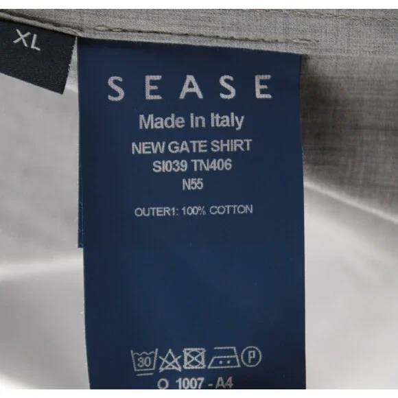 Sease NWOT 100% Cotton Overshirt Size XL New Gate In Gray Melange